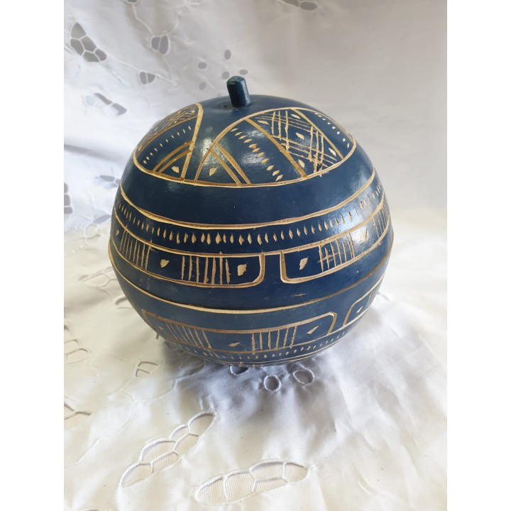 Cabaça Africana - Decorada Azul