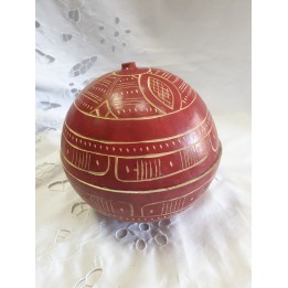 Cabaça Africana - Decorada Vermelha