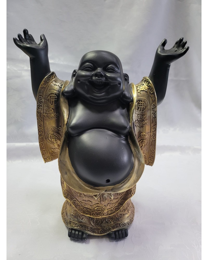 Buda da Felicidade - Preto & Dourado (30CM)