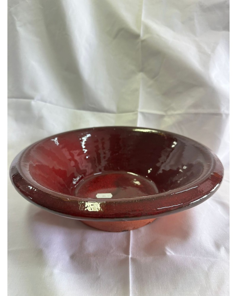 Alguidar Vermelho - Barro Vidrado - 28cm