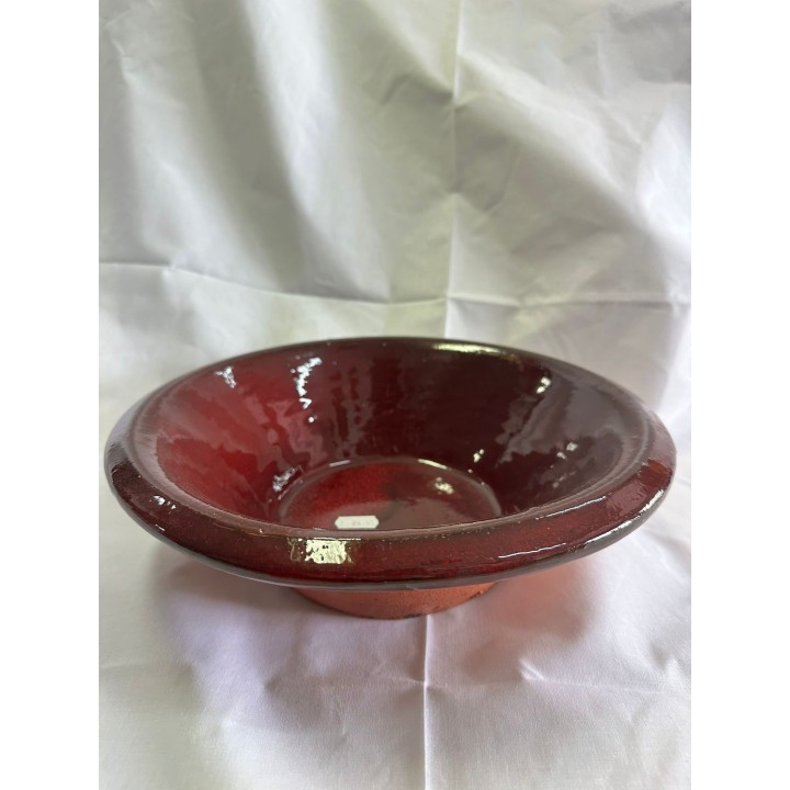 Alguidar Vermelho - Barro Vidrado - 28cm