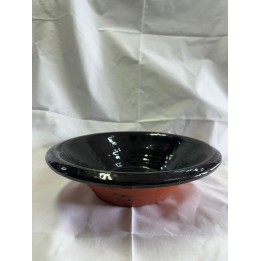 Alguidar preto - Barro vidrado - 28cm