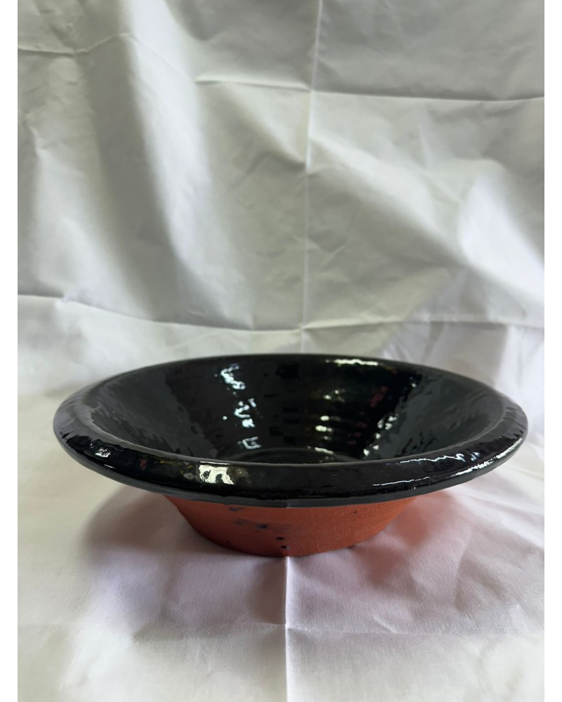 Alguidar preto - Barro vidrado - 28cm